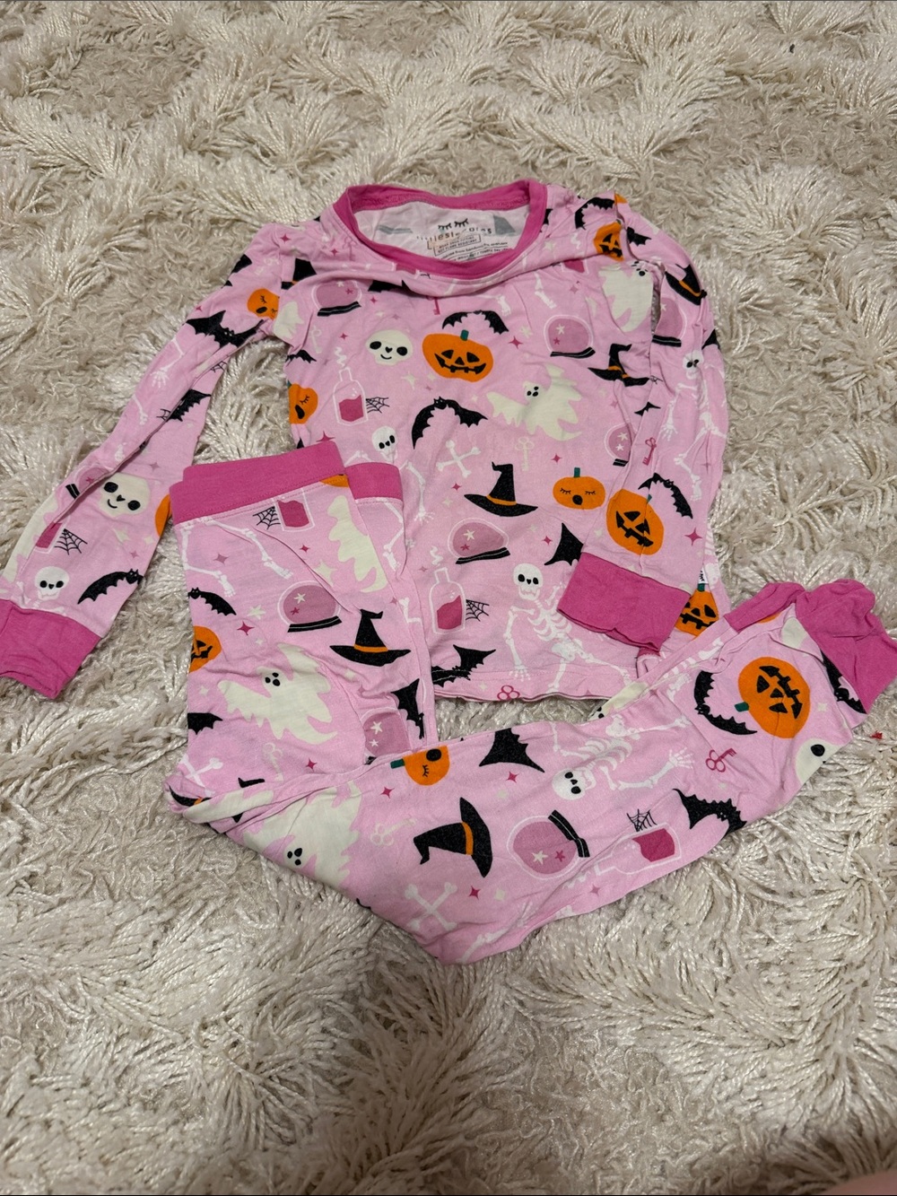 Little Sleepies pink and white toddler top